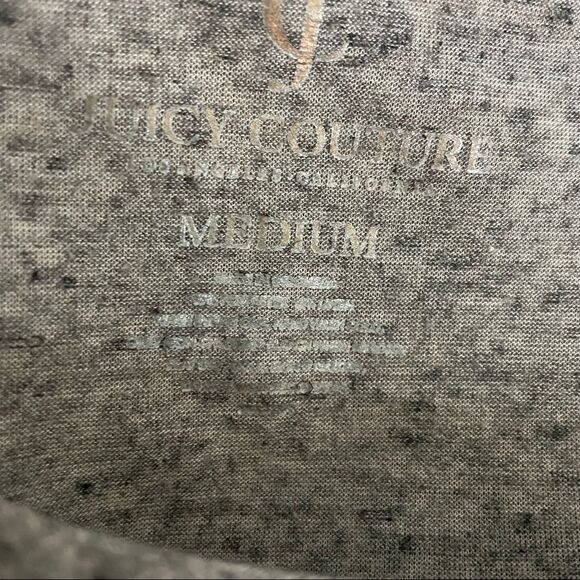 Juicy Couture Gray Short Sleeved Shirt With Metallic Leopard Design Size Medium - Picture 6 of 11